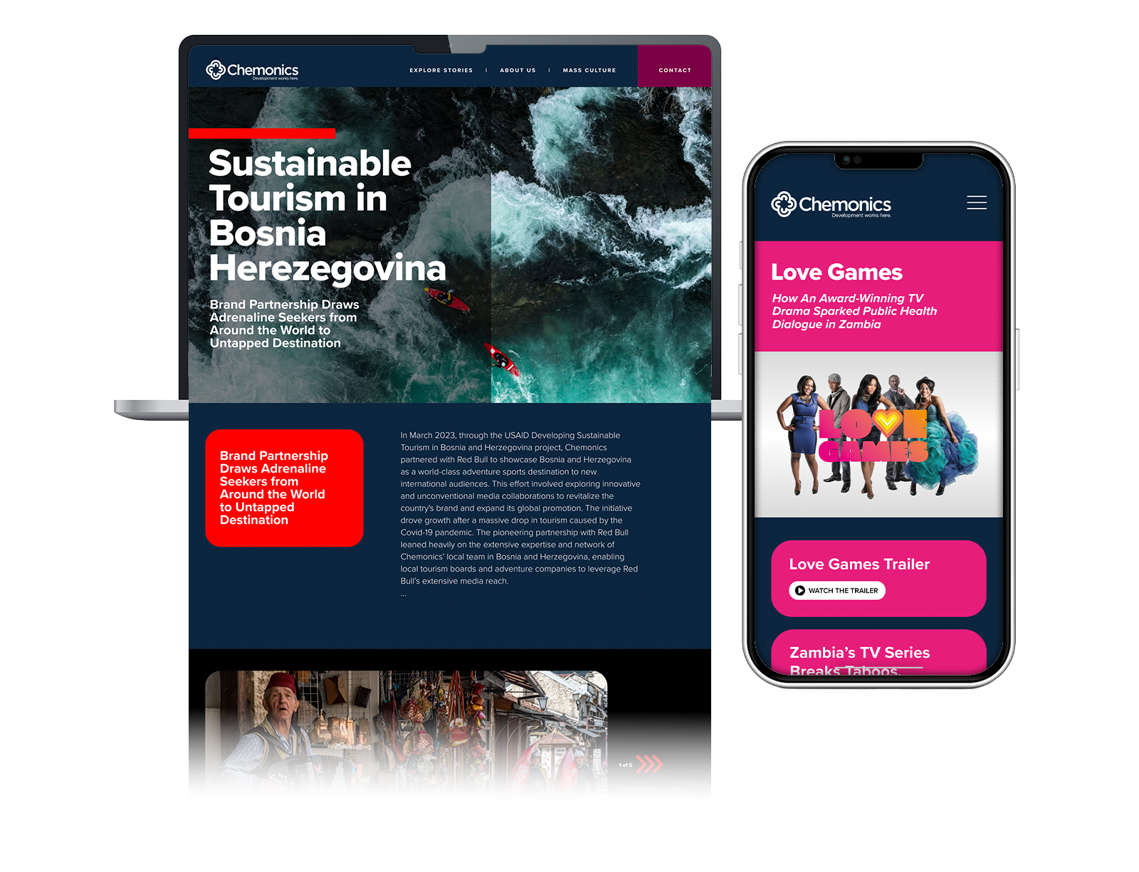 Chemonics Media Site project mockup
