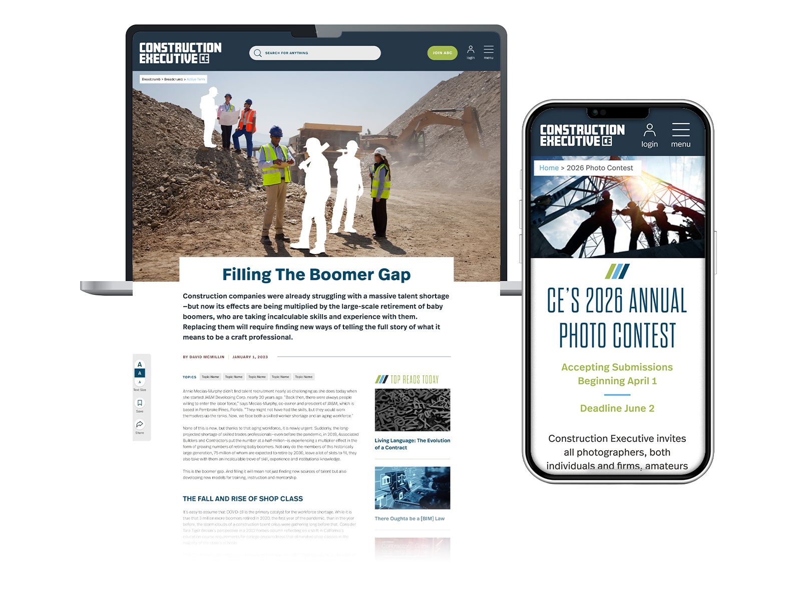 Construction Executive Magazine project mockup